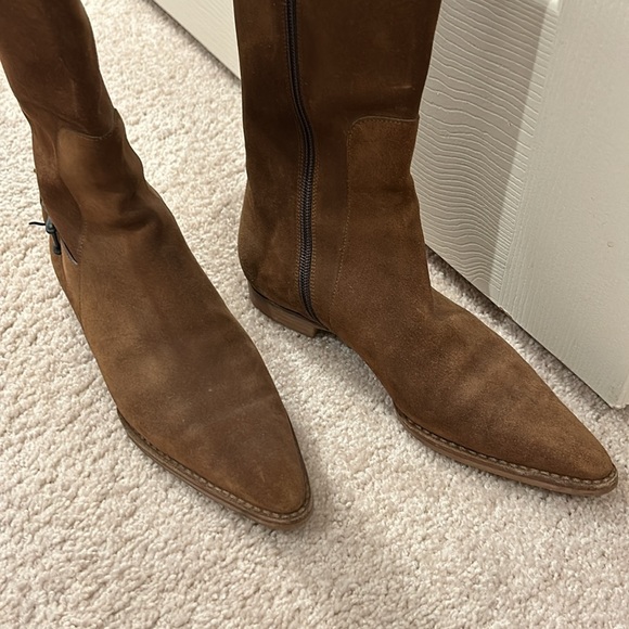 Gucci Boots Brown Suede Pointed Toe - Picture 2 of 13